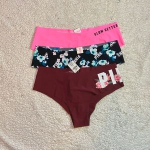 VS Pink Panties, Set of 3, Size Large, NWT